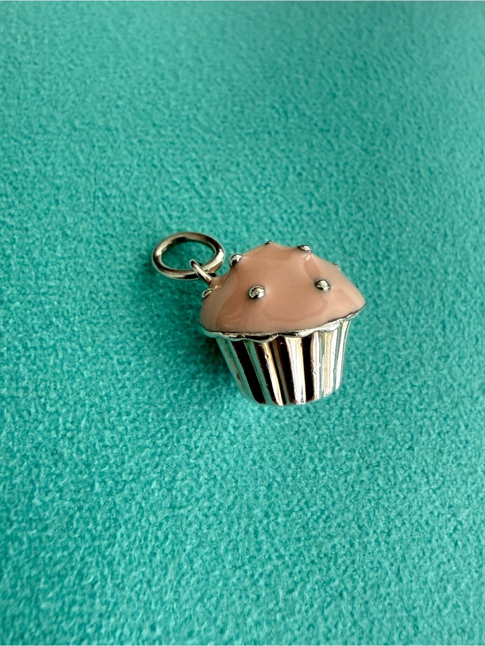 Tiffany & Co. Pink Enamel Cupcake Charm Pendant